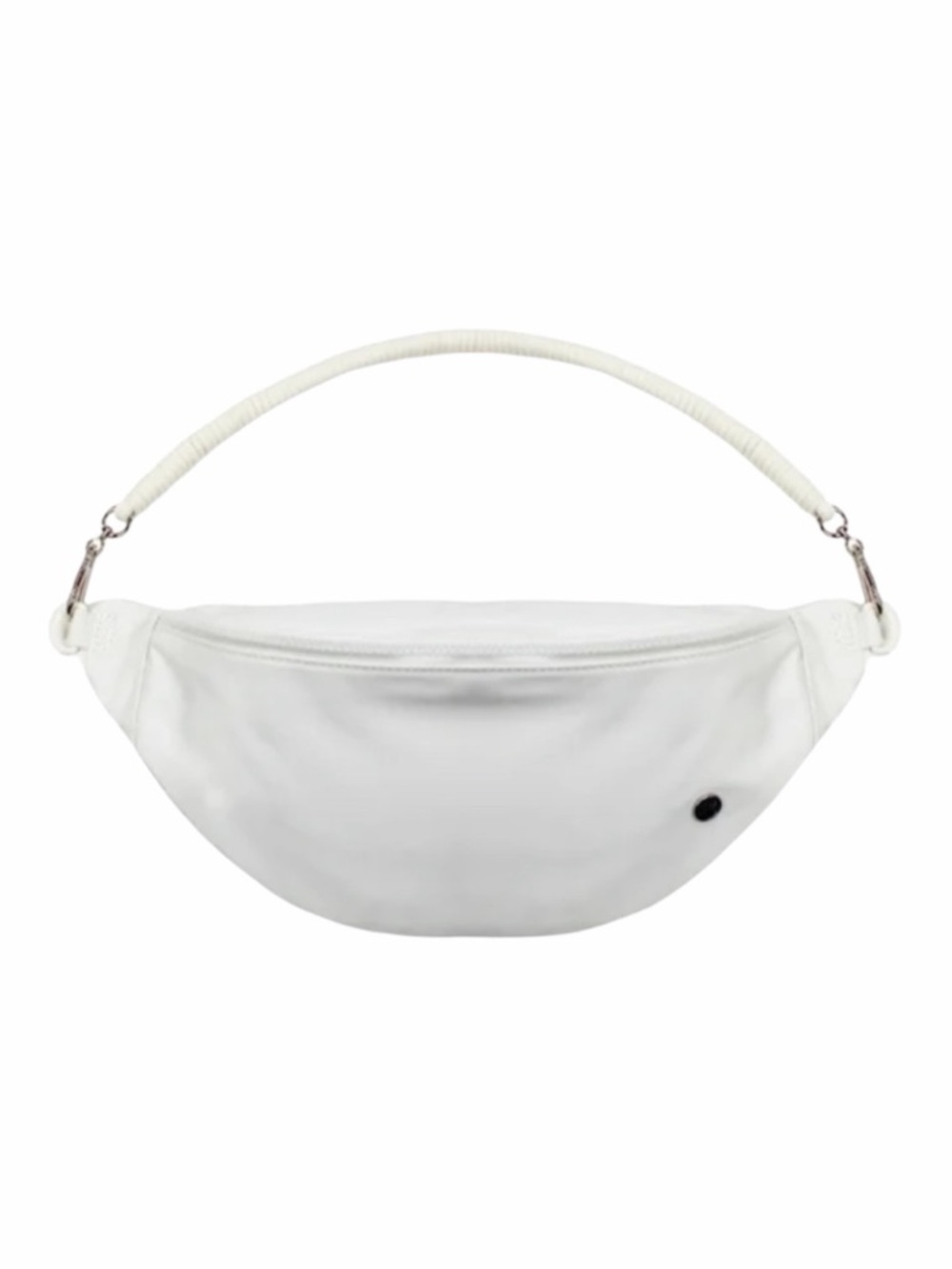 BearPaw Ivory Nylon Fanny Pack with Coiled Removable Shoulder Strap
